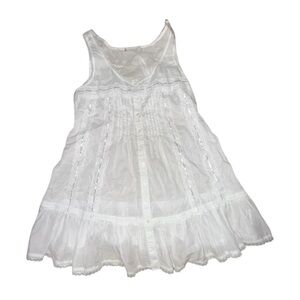 White Sleeveless 100% Cotton Button-Down Blouse Size Medium